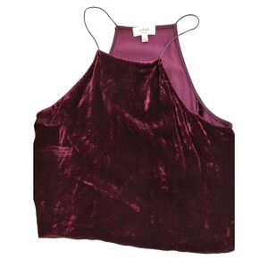 Wilfred Aritzia cami size XXS red velour with silk